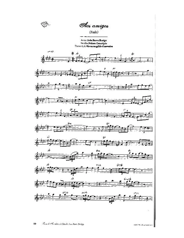 télécharger la partition d'accordéon Aos amigos (Recuellie par : Nelson Conceição) (Transcription de : Hermenegildo Guerreiro) (Fado) au format PDF