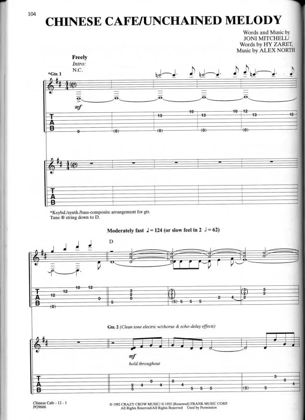 télécharger la partition d'accordéon Chinese Café / Unchained Melody au format PDF
