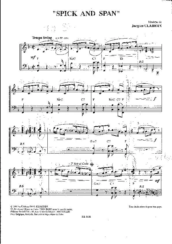 télécharger la partition d'accordéon Spick and Span (Swing) au format PDF