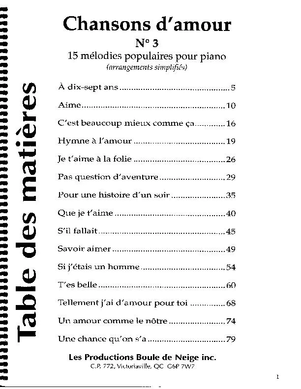 télécharger la partition d'accordéon Les plus belles chansons d'amour n°3 (15 titres) au format PDF