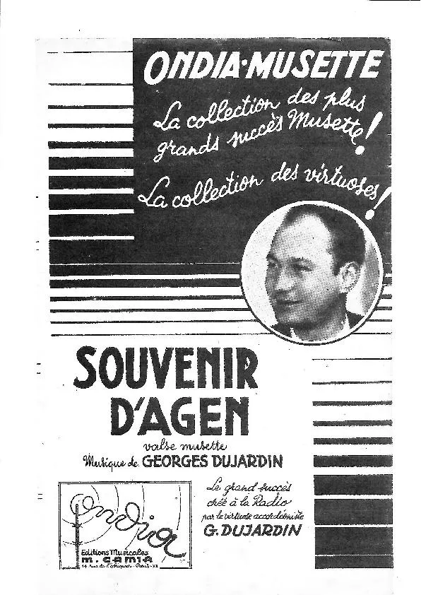 télécharger la partition d'accordéon Souvenir d'Agen (Valse Musette) au format PDF