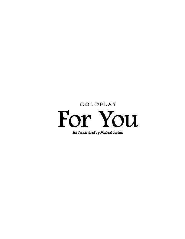 télécharger la partition d'accordéon For You (Transcription : Michael Jordan) (Piano Vocal) au format PDF