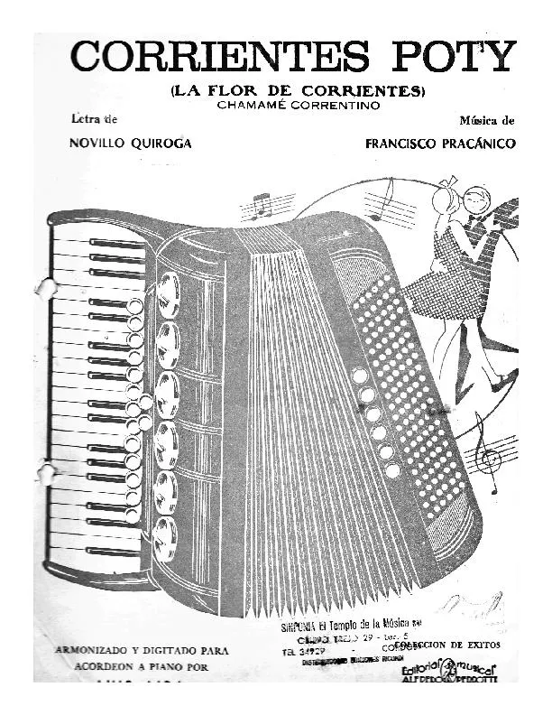 télécharger la partition d'accordéon Corrientes Poty (La flor de corrientes) (Chamané corrientino) au format PDF