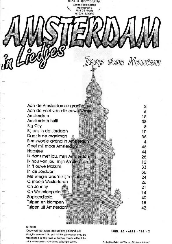 télécharger la partition d'accordéon Amsterdam in liedjes (Arrangement : Joop van Houten) (21 titres) au format PDF