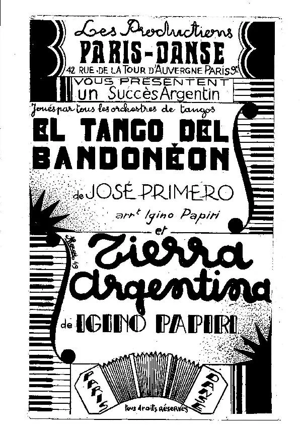 télécharger la partition d'accordéon El tango del bandonéon (Arrangement : Igino Papiri) (Orchestration) (Tango Milonga) au format PDF