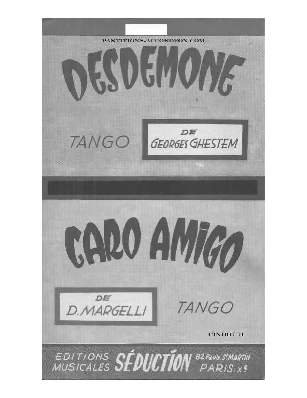 télécharger la partition d'accordéon Caro Amigo (Orchestration) (Tango) au format PDF