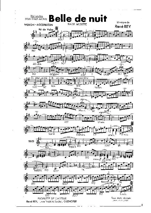 télécharger la partition d'accordéon Belle de nuit + Java d' ma môme (Valse Musette) au format PDF