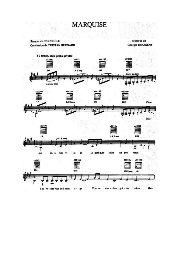 télécharger la partition d'accordéon Marquise (Polka Gavotte) au format PDF