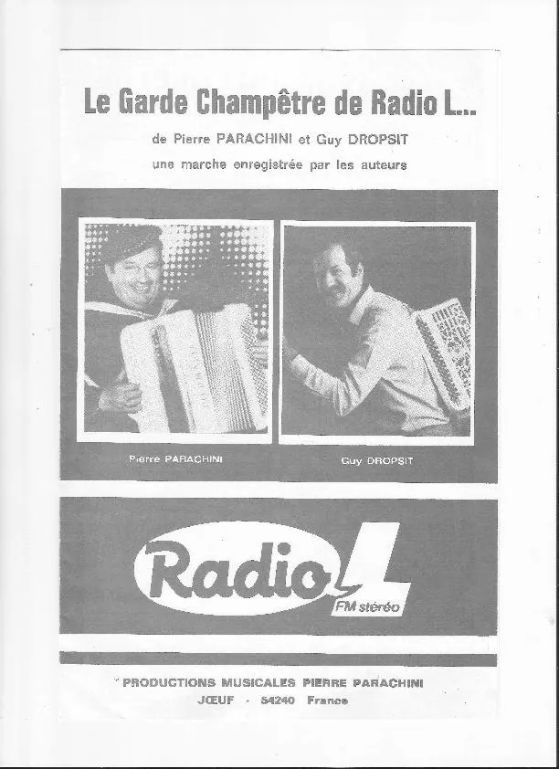 télécharger la partition d'accordéon Le Garde Champêtre de Radio L (Marche) au format PDF