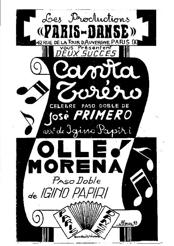 télécharger la partition d'accordéon Canta Toréro (Arrangement : Igino Papiri) (Orchestration) (Paso Doble) au format PDF