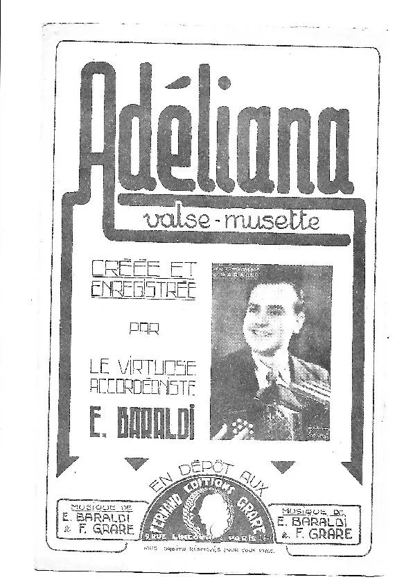 télécharger la partition d'accordéon Adéliana (Valse Musette) au format PDF