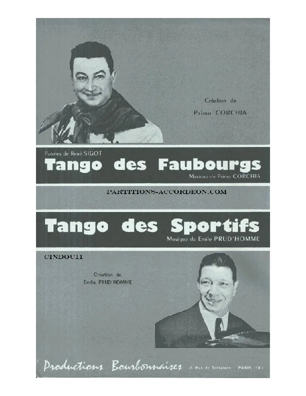 télécharger la partition d'accordéon Tango des faubourgs (Orchestration Complète) au format PDF