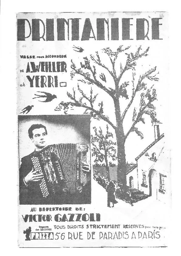 télécharger la partition d'accordéon Printanière (Au répertoire de Victor Gazzoli) (Valse) au format PDF