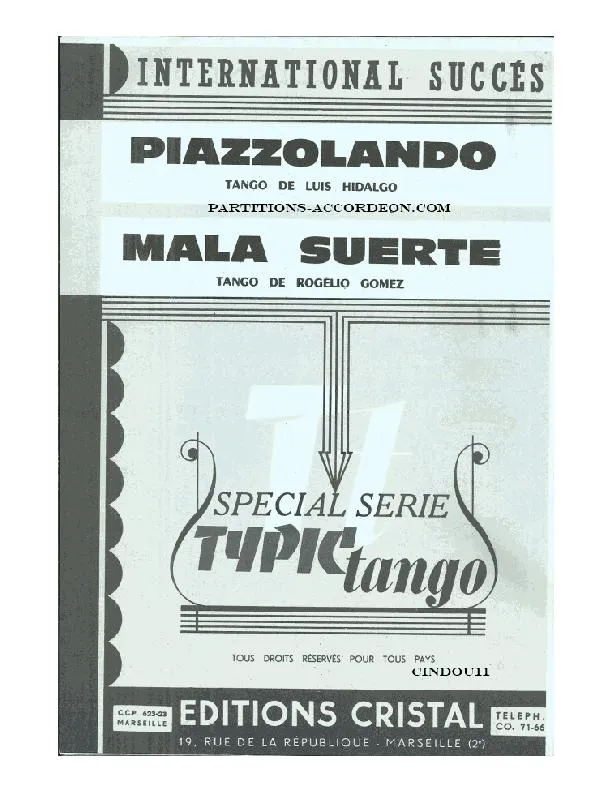 télécharger la partition d'accordéon Mala Suerte (Orchestration Complète) (Tango) au format PDF