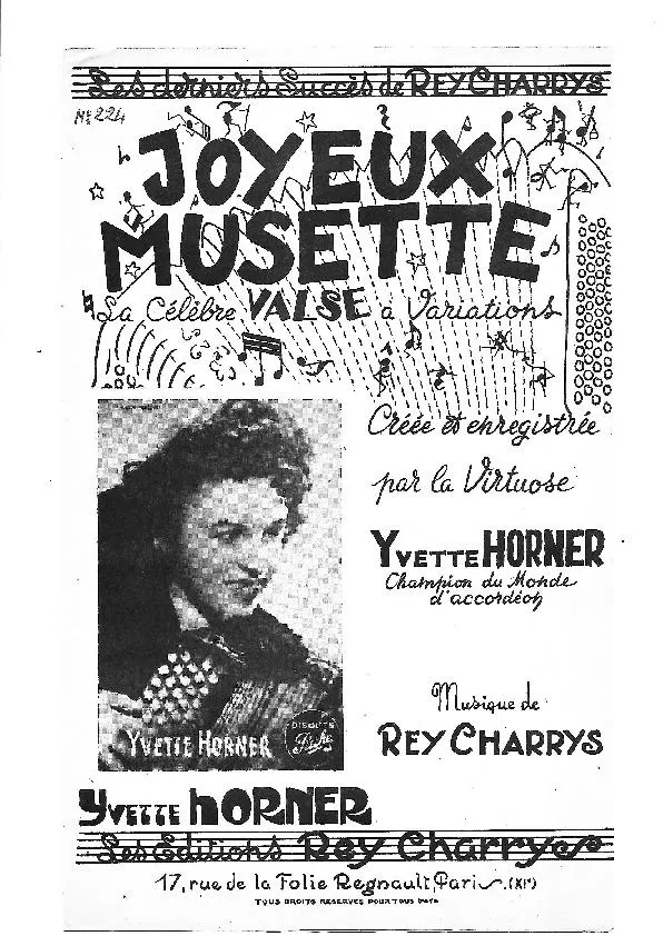 télécharger la partition d'accordéon Joyeux Musette (Créée par : Yvette Horner) (Valse à Variations)  au format PDF