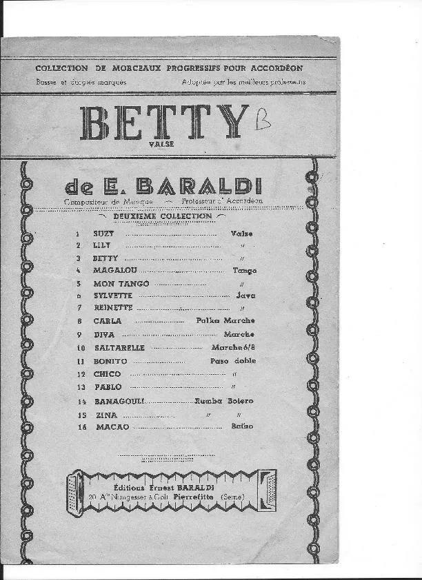 télécharger la partition d'accordéon Betty (Valse) au format PDF