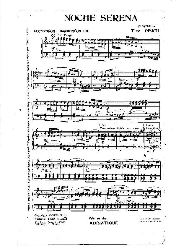 télécharger la partition d'accordéon Noche Serena (Tango Typique) au format PDF