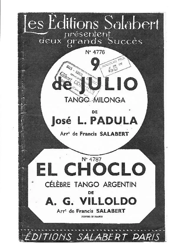 télécharger la partition d'accordéon 9 de julio (Arrangement : Francis Salabert) (Orchestration) (Tango Milonga) au format PDF