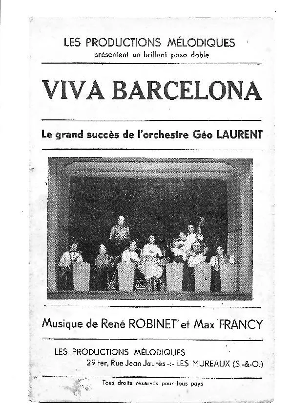 télécharger la partition d'accordéon Viva Barcelona (Paso Doble) au format PDF