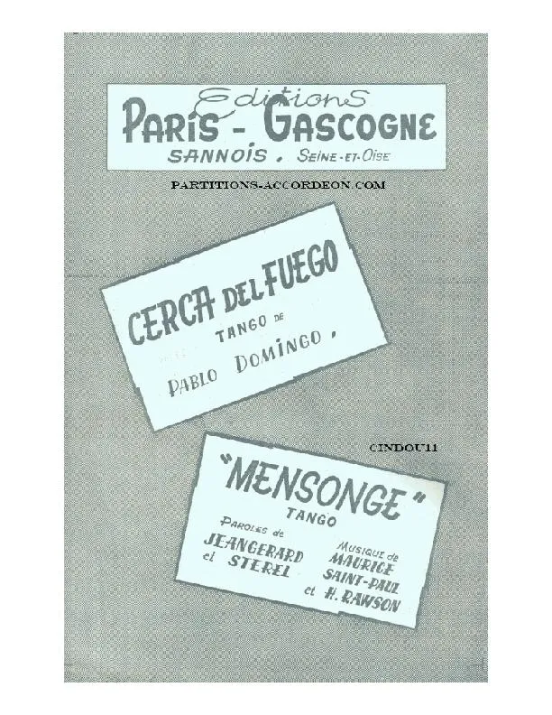 télécharger la partition d'accordéon Cercla del fuego (Tango) au format PDF
