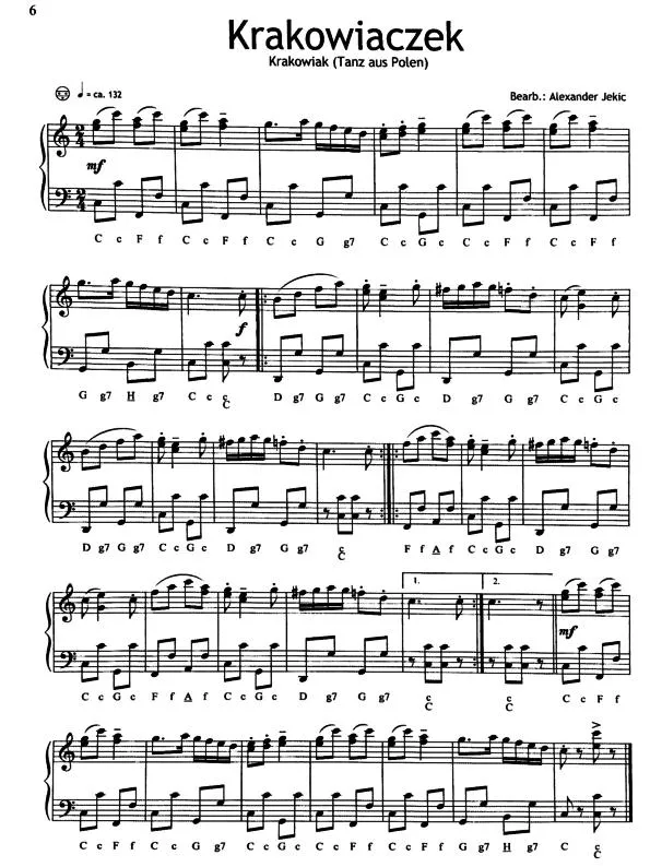 télécharger la partition d'accordéon Krakowiaczek (Krakowiak) (Tanz aus Polen) (Danse Polonaise) au format PDF