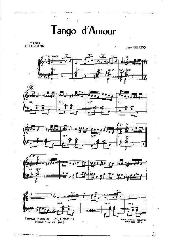 télécharger la partition d'accordéon Tango d'amour + Pouquoi chérie (Tango) au format PDF