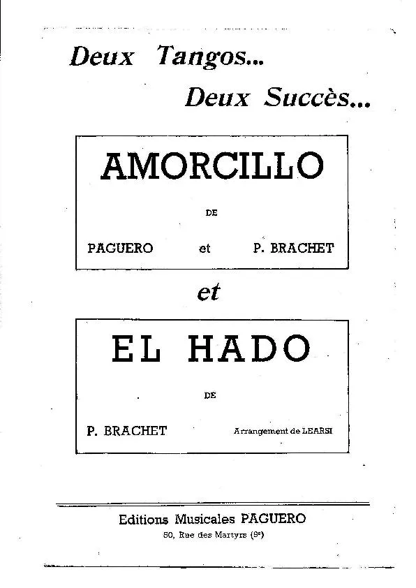 télécharger la partition d'accordéon Amorcillo (Tango) au format PDF