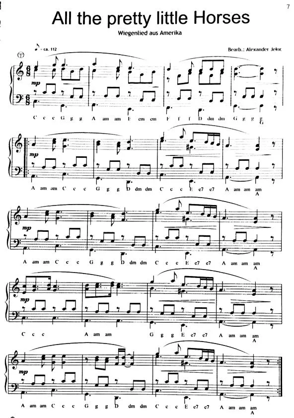 télécharger la partition d'accordéon All the pretty little Horses (Arrangement : Alexander Jekic) au format PDF