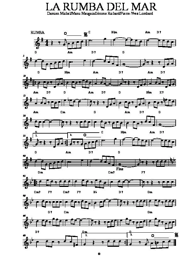 télécharger la partition d'accordéon La rumba del mar au format PDF