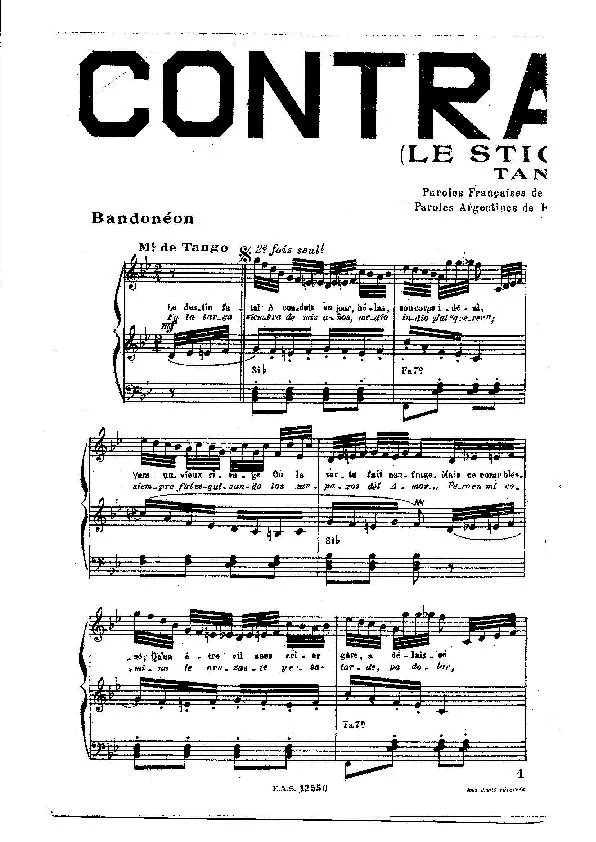 télécharger la partition d'accordéon Contramarca (Le Stigmate) (Partie : Bandonéon) (Tango) au format PDF