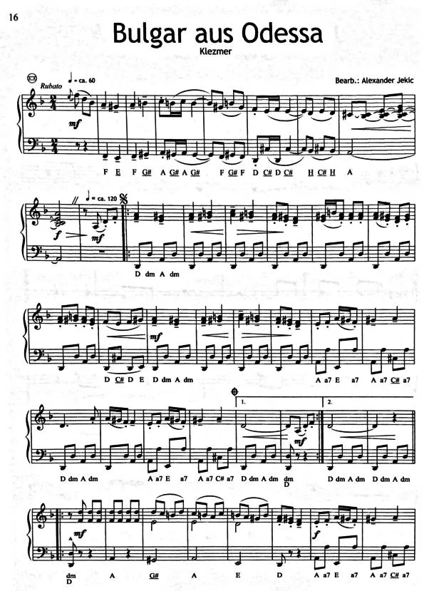 télécharger la partition d'accordéon Bulgar aus Odessa (Klezmer) au format PDF