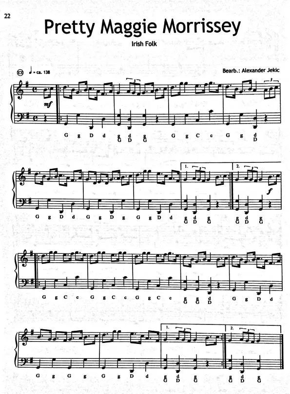 télécharger la partition d'accordéon Pretty Maggy Morissey (Folklore Irlandais) au format PDF