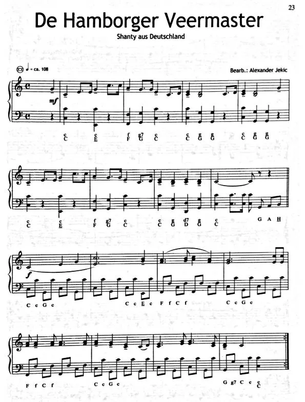 télécharger la partition d'accordéon De Hamborger Verrmaster (Shanty aus Dautschland) au format PDF