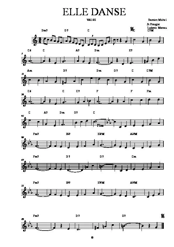 télécharger la partition d'accordéon Elle danse (Valse) au format PDF