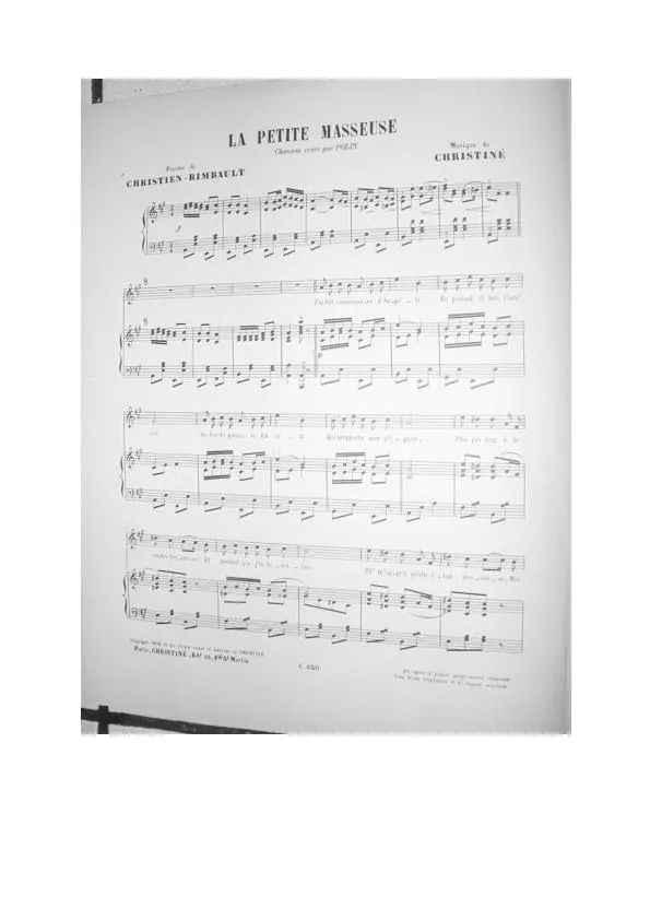 télécharger la partition d'accordéon La Petite Masseuse (Créée par Polin) (Chant Piano) au format PDF