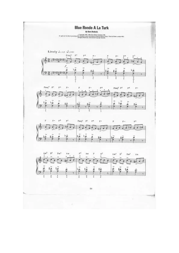 télécharger la partition d'accordéon Blue Rondo A La Turk au format PDF