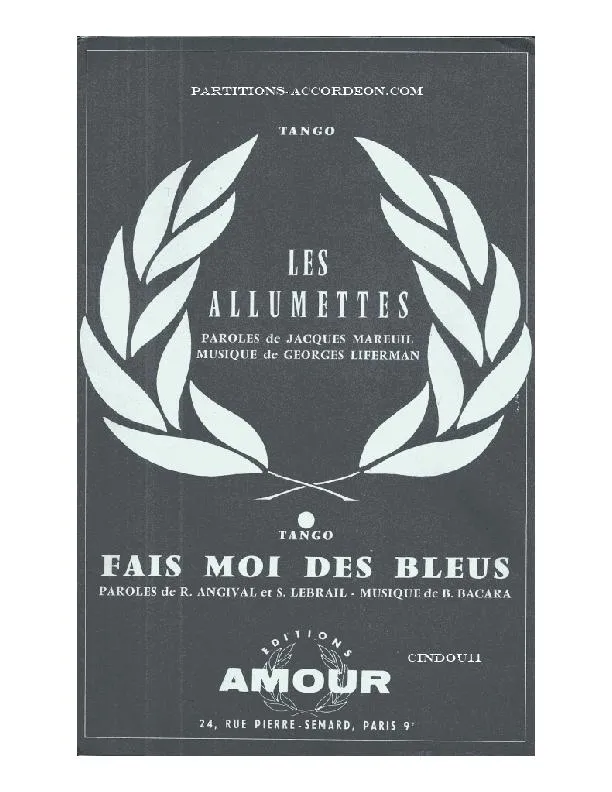 télécharger la partition d'accordéon Fais moi des bleus (Chant : Fernandel) (Orchestration Complète) (Tango) au format PDF