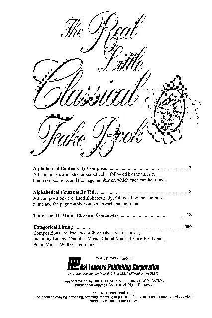 télécharger la partition d'accordéon The Real Little Classical Fake Book (600 titres) au format PDF