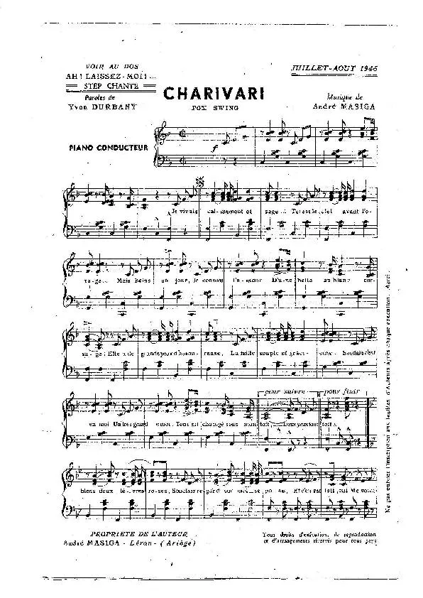 télécharger la partition d'accordéon Charivari (Fox Swing) au format PDF