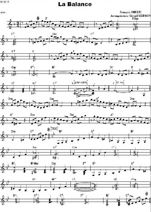 télécharger la partition d'accordéon La Balance (Arrangement : Gérard Merson) (Valse) au format PDF