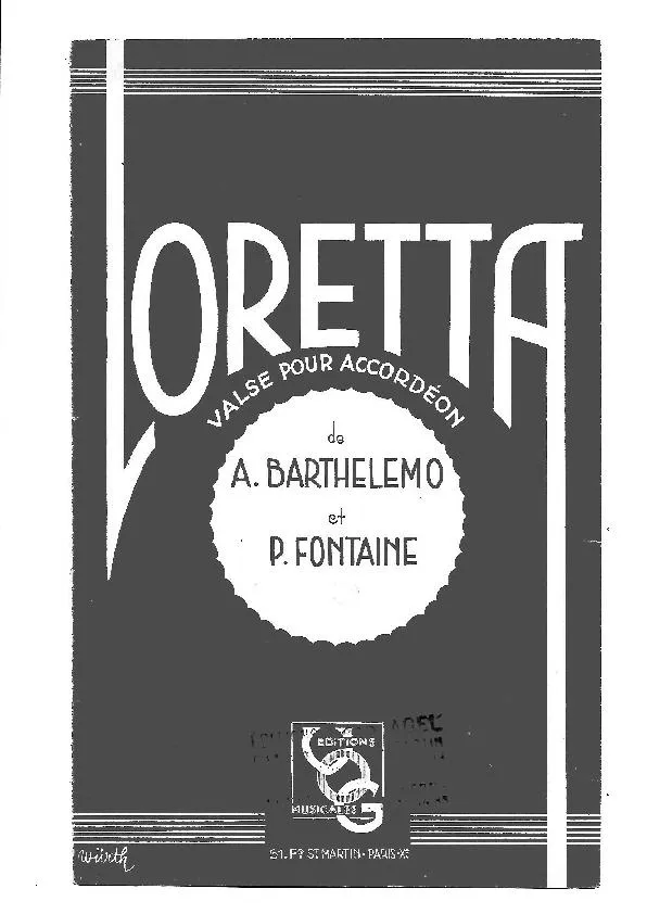 télécharger la partition d'accordéon Loretta (Valse Musette) au format PDF