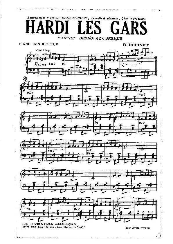 télécharger la partition d'accordéon Hardi les gars (Orchestration Complète) (Marche) au format PDF