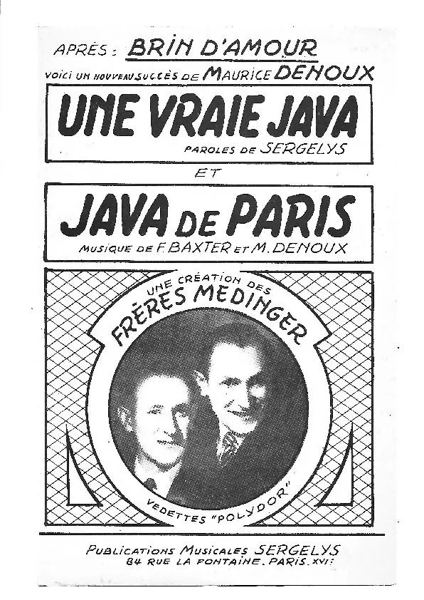 télécharger la partition d'accordéon Java de Paris au format PDF