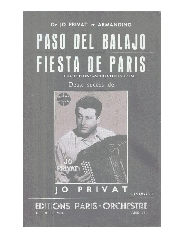 télécharger la partition d'accordéon Paso del Balajo (Orchestration) au format PDF