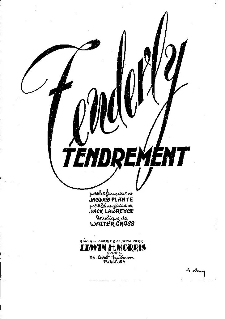 télécharger la partition d'accordéon Tenderly (Tendrement) (Valse) au format PDF