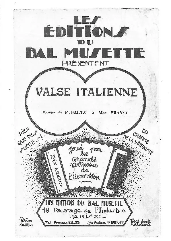 télécharger la partition d'accordéon Valse Italienne au format PDF