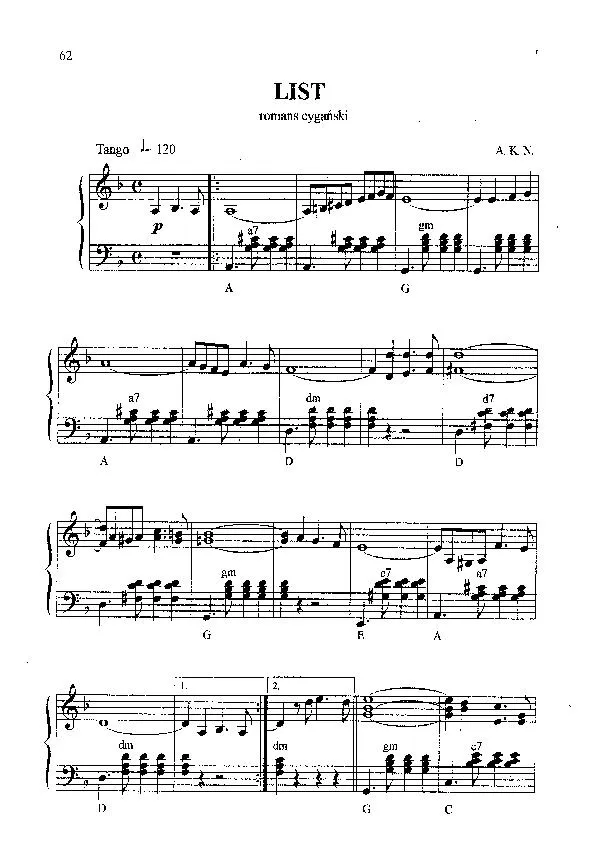 télécharger la partition d'accordéon List (Akácos út) (Romans Cyganski) au format PDF