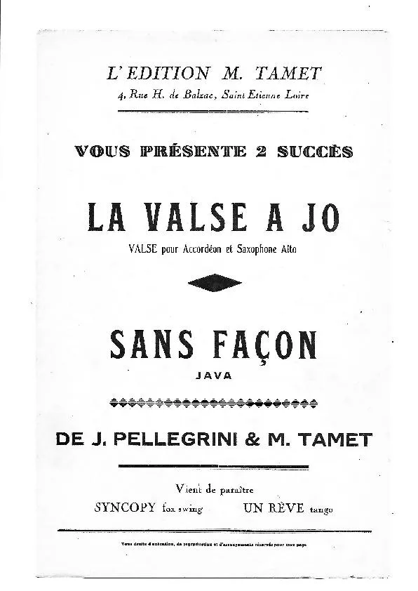 télécharger la partition d'accordéon Sans façon au format PDF