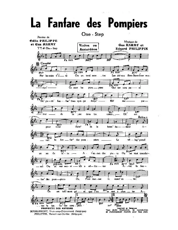 télécharger la partition d'accordéon La fanfare des pompiers (One Step) au format PDF