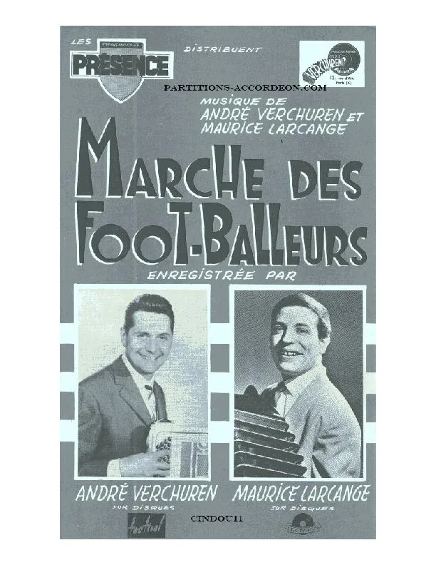 télécharger la partition d'accordéon Marche des Footballeurs (Orchestration Complète) au format PDF